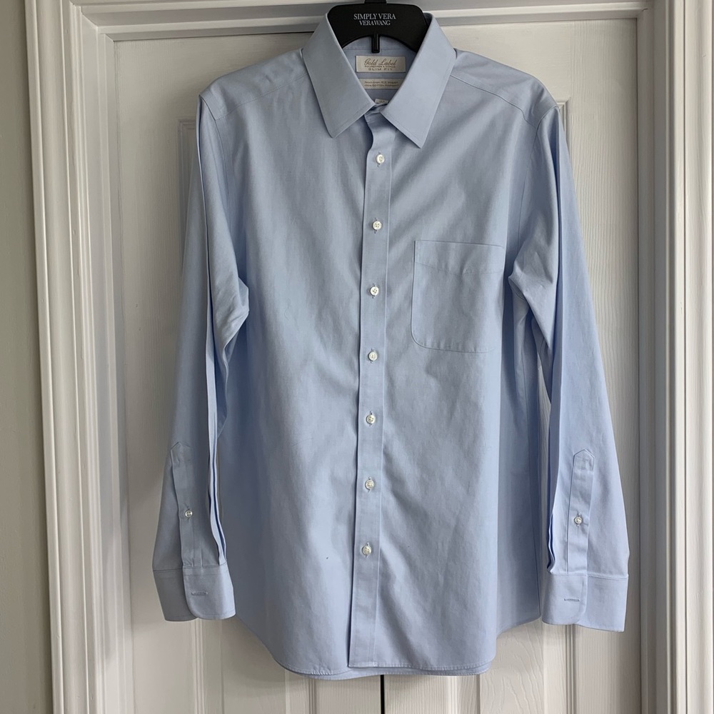 Roundtree & Yorke Slim Fit Blue Dress Shirt 16/33